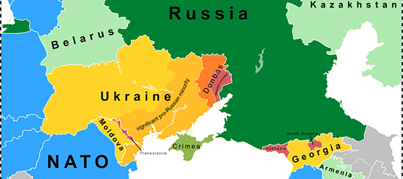 A map of the Ukraine and surrounding region.