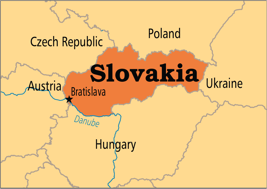 A map with Slovakia highlighted.
