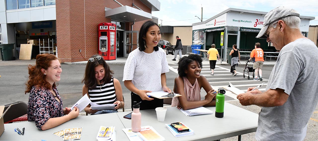 University of Rochester's Community-Engaged Summer Sustainability Fellows program at the Rochester Public Market.