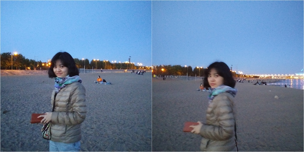 Kangmin Kim on the beach posing for the camera.
