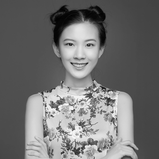 A black and white headshot of Renee Yu Jin.